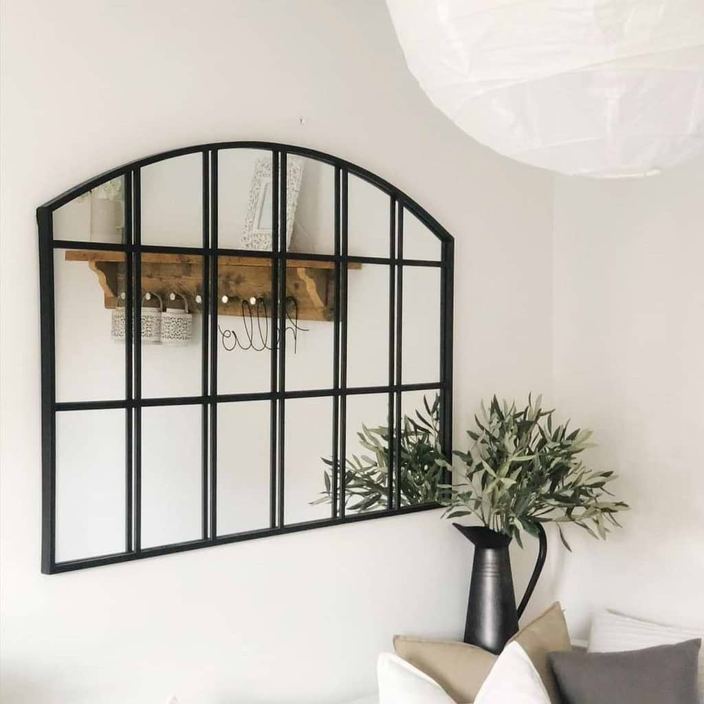 Bridgewater Industrial Arched Metal Window Mirror 120cm x 80cm