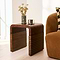 Eliana - Dark Burl Curved Dark Wood Premium Side Table