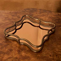 Elise - Antique Bronze Art Deco Square Mirrored Decorative Tray