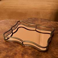Elise - Antique Bronze Art Deco Rectangle Mirrored Decorative Tray