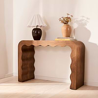 Serafina - Dark Wood Wavy Arched Premium Console Table