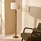 Ivy - Dark Wood Drum Shade Floor Lamp