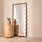 Marea - Dark Wood Wavy Retro Full Length Mirror 170cm x 80cm