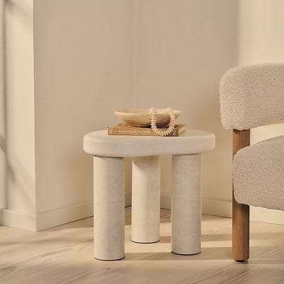 Savanna - Concrete Irregular Wooden Side Table