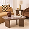 Belmont - Red Marble Irregular Dark Wood Coffee Table