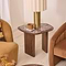 Belmont - Red Marble Irregular Dark Wood Side Table