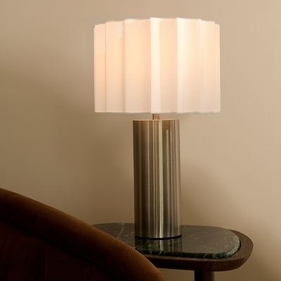 Castella - Brushed Steel Scallop Shade Table Lamp