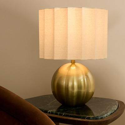 Caia - Antique Gold Scallop Shade Table Lamp