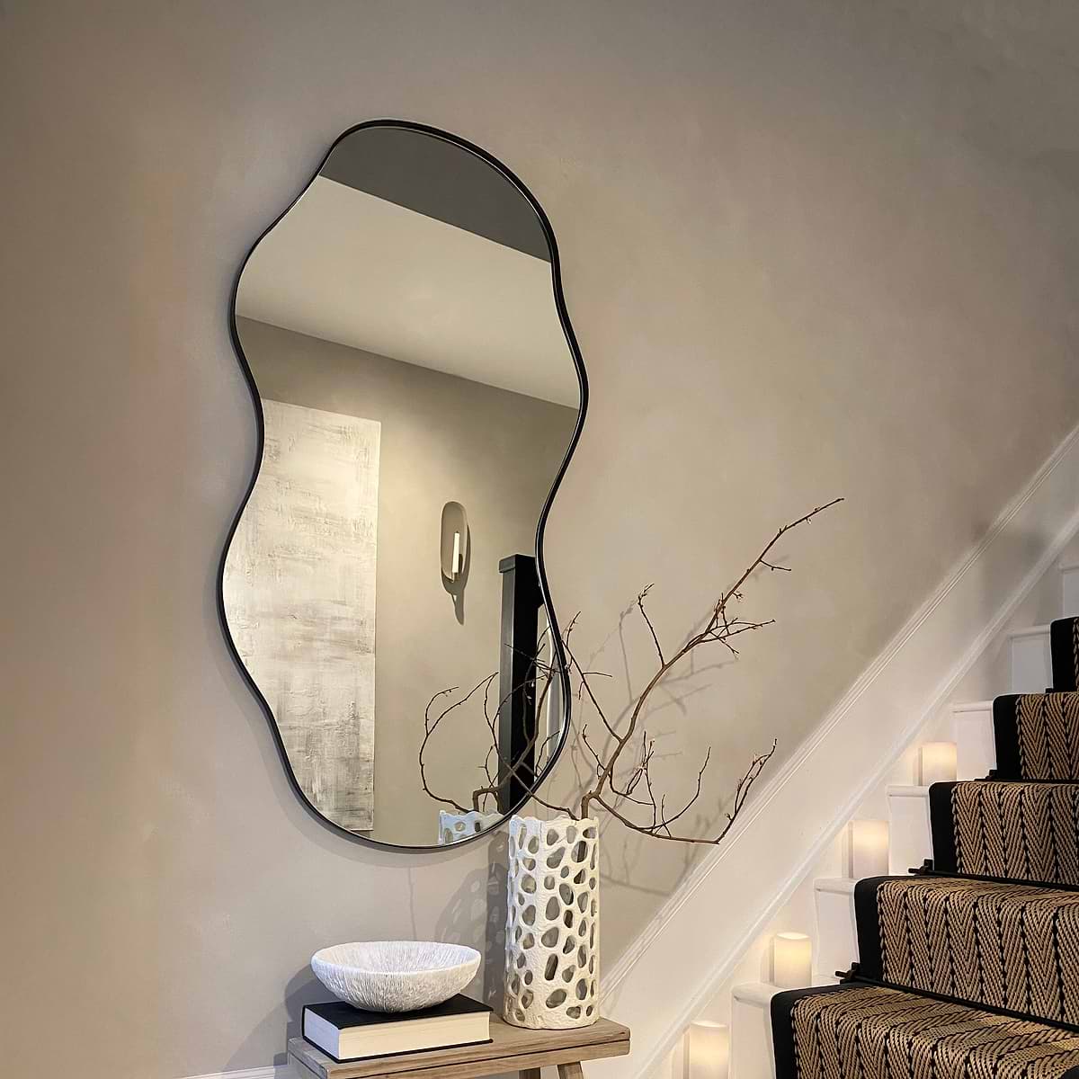 Miroir IFNI — Noir Mat · 125×65 cm · miroir mural