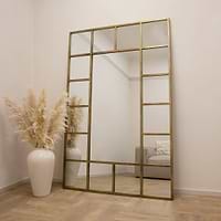Camden - Gold Industrial Full Length Metal Window Mirror 179cm x 119cm