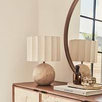 Caia - Travertine Scallop Shade Table Lamp