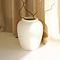 Portera - Large White Textured Terracotta Vase