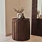 Valor - Dark Emperador Marble Round Dark Wood Premium Side Table