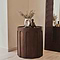 Valor - Dark Emperador Marble Round Dark Wood Premium Side Table