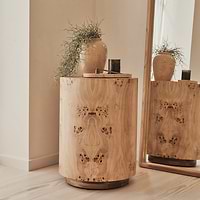Arbour - Large Natural Burl Wood Premium Round Side Table