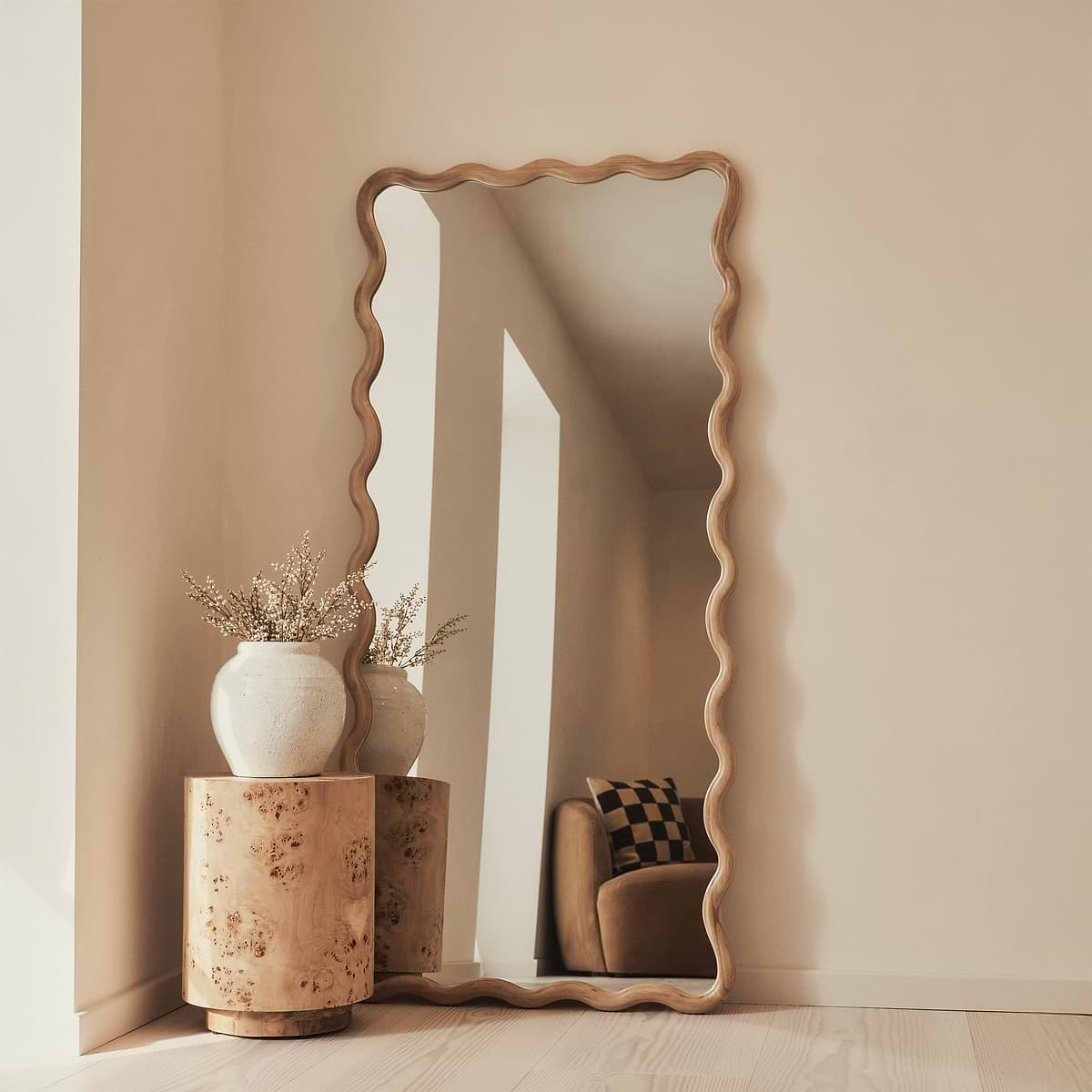 Miroir SAHEL Pleine Longueur · Bois Clair