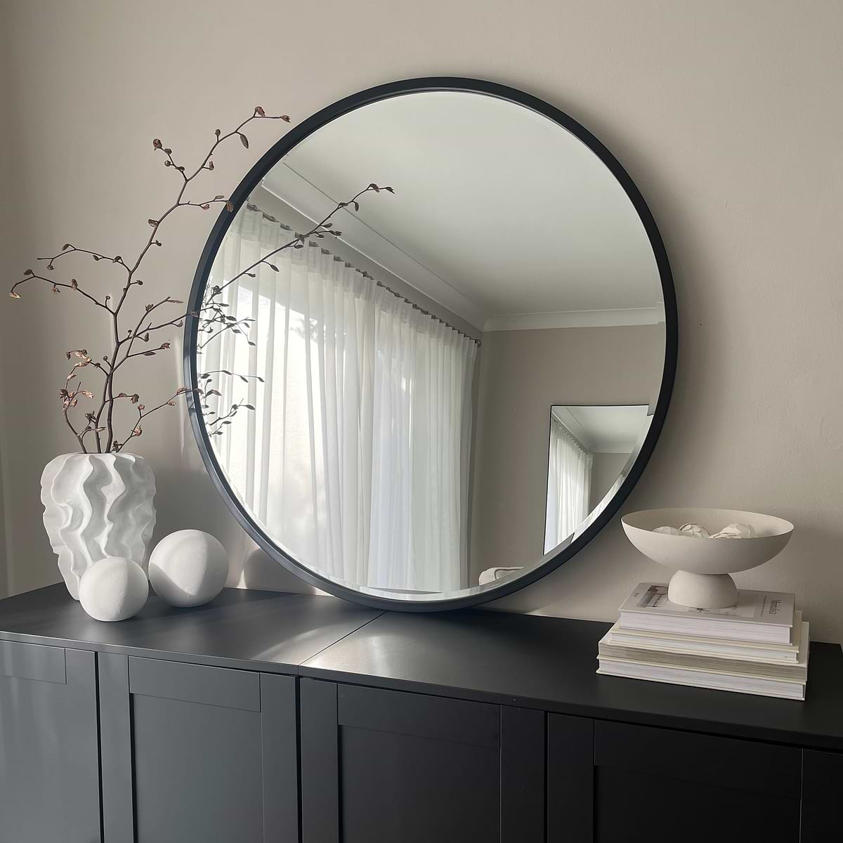 Miroir BORJ Noir Mat · 100 cm