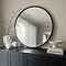 Higgins - Black Metal Modern Round Wall Mirror 80cm x 80cm