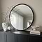 Higgins - Black Metal Modern Round Wall Mirror 100cm x 100cm