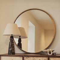 Higgins - Gold Metal Modern Round Wall Mirror 100cm x 100cm