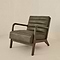 Hudson - Leather Accent Chair Olive & Dark Wood