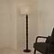 Ivy - Dark Wood Drum Shade Floor Lamp