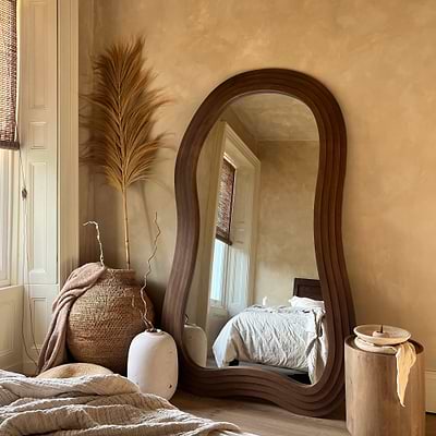 Luciana - Full Length Irregular Dark Wood Extra Large Mirror 200cm x 120cm