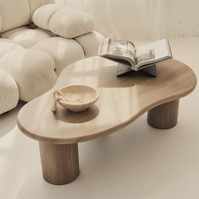 Savanna - Large Washed Wood Irregular Wooden Coffee Table