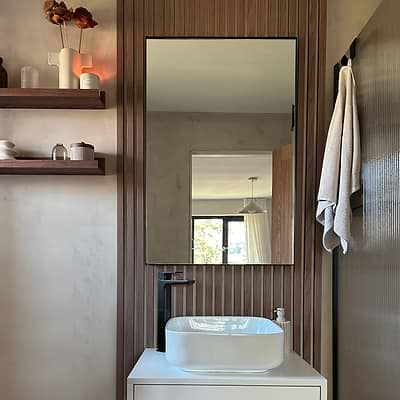 Theo - Black Rectangular Metal Wall Mirror 90cm x 60cm