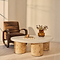 Aegean - Natural Burl Wood & Concrete Irregular Coffee Table 3 Legs