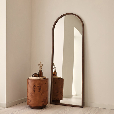 Arden - Dark Wood Full Length Arched Wooden Mirror 160cm x 60cm