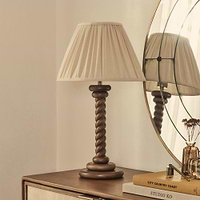 Cordelia - Dark Wood Pleated Shade Table Lamp