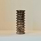 Varella - Large Dark Emperador Marble Ribbed Decorative Vase 25cm