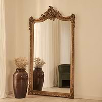 Francesca - Gold Arched Ornate Full Length Mirror 185cm x 100cm