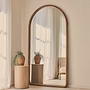 Amora - Extra Large Full Length Arched Warm Wood Mirror 190cm x 100cm