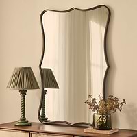 Elise - Antique Bronze Art Deco Metal Overmantle Mirror 120cm x 80cm