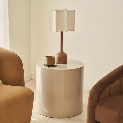 Rivington - High Gloss Ivory Round Side Table