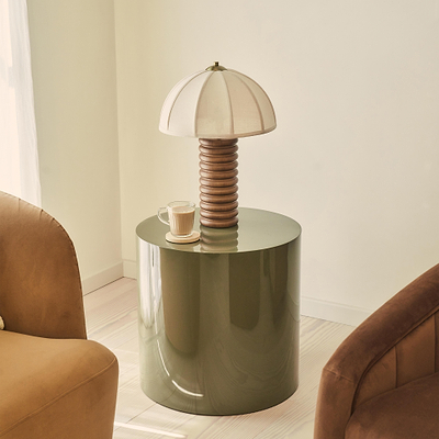 Rivington - High Gloss Olive Green Round Side Table