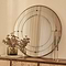 Teramo - Gold Antique Glass Round Metal Wall Mirror 90cm x 90cm
