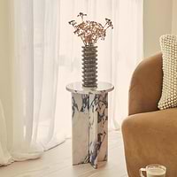Ravello - Arabescato Round Premium Solid Marble Side Table