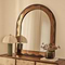 Mirella - Dark Wood Arched Wooden Overmantle Mirror 120cm x 100cm