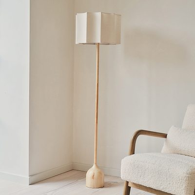 Esme - Light Wood Inverted Scallop Shade Floor Lamp