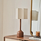 Esme - Dark Wood Inverted Scallop Shade Table Lamp