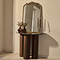 Trivium - Dark Emperador Curved Dark Wood Premium Console Table