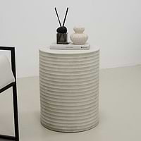 Raya - Minimal Concrete Ribbed Side Table