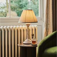 Cordelia - White Washed Wood Pleated Shade Table Lamp