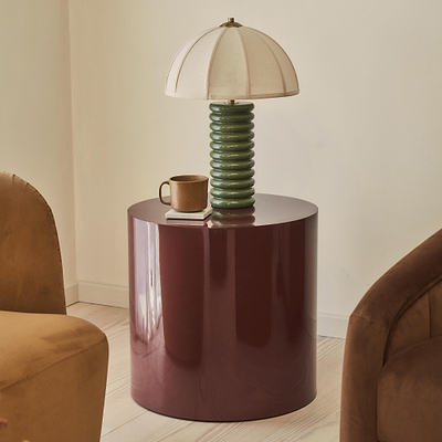 Rivington - High Gloss Burgundy Round Side Table