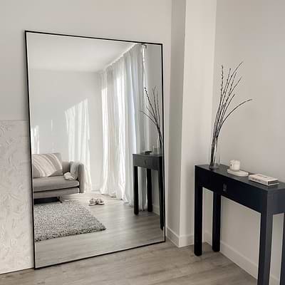 Theo - Full Length Black Extra Large Metal Mirror 190cm x 120cm