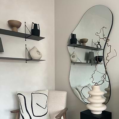 Edge - Large Frameless Irregular Pond Mirror 120cm x 70cm