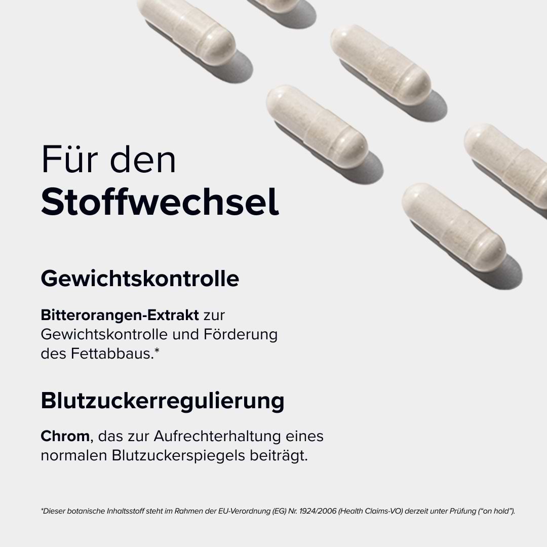 Dietbacs® mit dem Markenrohstoff Reducose® aus weißem Maulbeerblattextrakt – Hinweis auf Unterstützung des Kohlenhydratstoffwechsels des Pflanzenextrakts (On-Hold Botanical Claim).